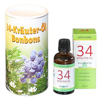 Set: 34 Kräuter-Öl 50 ml + Bonbon 800 g