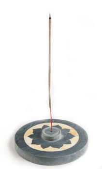 Lotus mit Perlmutteinlage (Speckstein)