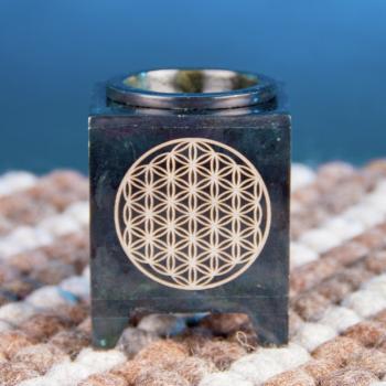 Aromalampe Blume des Lebens schwarz