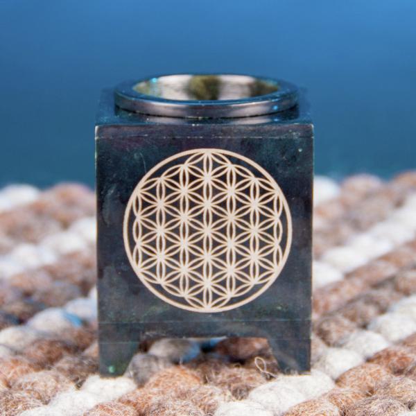 Aromalampe Blume des Lebens schwarz